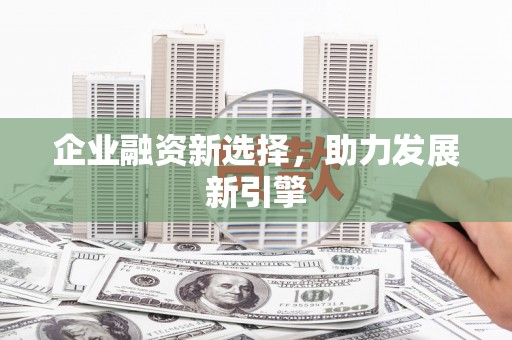 莒光企业融资新选择，助力发展新引擎