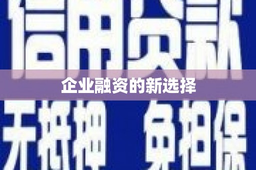 莒光企业融资的新选择