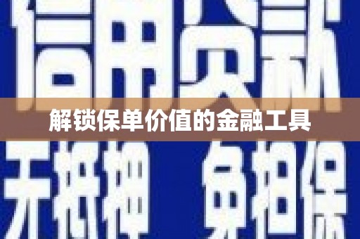 莒光解锁保单价值的金融工具