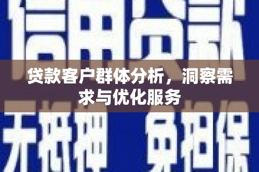莒光贷款客户群体分析，洞察需求与优化服务